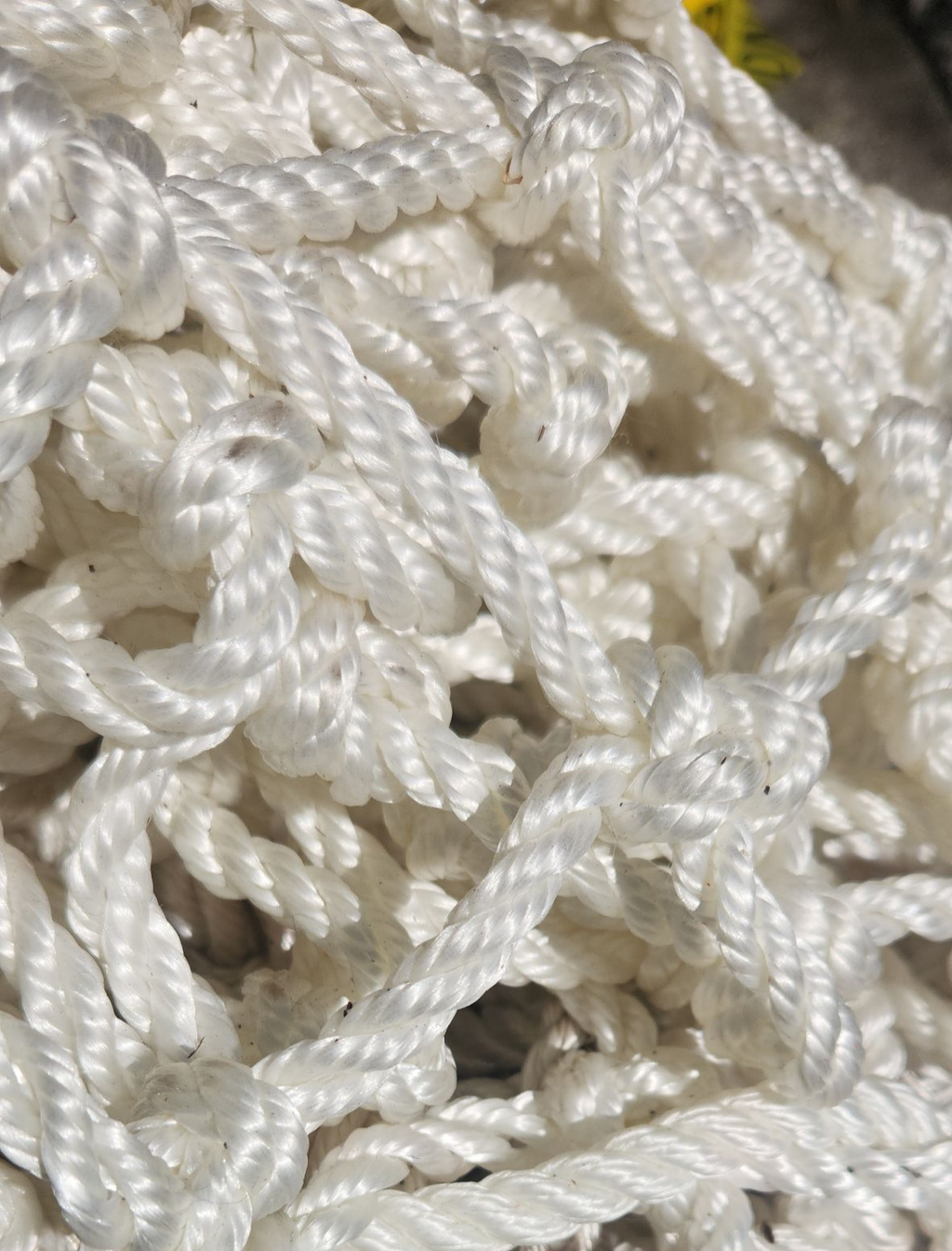 K360-3": White color, 4'W x 8'L, roped